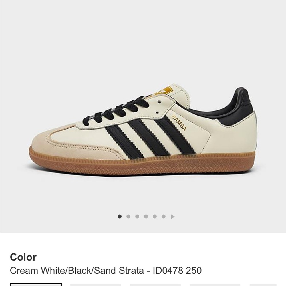 Adidas Black and Cream Samba OG Sneakers